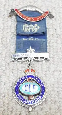 £49.99 • Buy RAOB Buffs Buffaloes 1927 Sterling Silver Jewel & Ribbon Medal Freemasons