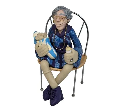 D Manning Shelf Sitter Grandma Baby Bottle Figurine 90706 With Wicker Chair • $21.89