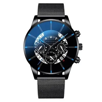 Army Military Mens Stainless Steel Wrist Watch Quartz Date Analog Formal Watch • £5.99
