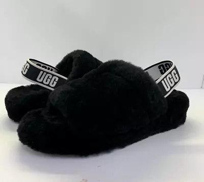 UGG Fluff Yeah Slide Women's Slipper - BLACK  US   Size 8 • $29.99