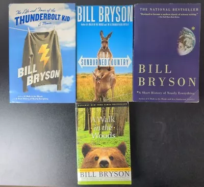 Lot Of 4 Bill Bryson A Short History Of Nearly Everything A Walk In The Woods • $2.99