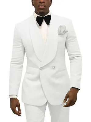 Men 2 Piece Suit Groomsman Prom Cocktail Tuexdos Blazer Jacket Pants 42r 44r 46r • $62.99