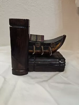 Vintage Wood Bookend Made In Spain MISSING 1 • $7.99