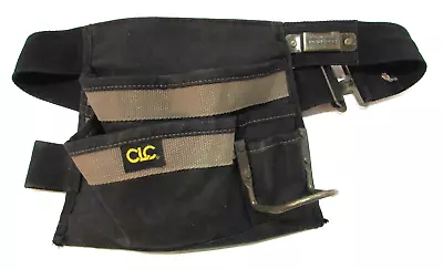 Good CLC Black Canvas Five Pocket Tool Belt W Hammer And Tape Measure Holder • $25