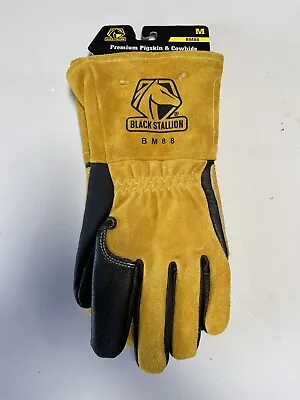 $8.99 • Buy New With Tag - Black Stallion Welding Gloves. Size M