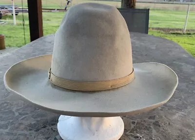 Vintage Bradford Distressed Cowboy Western Hat Silver Belly 3X Beaver Size 7 1/8 • $125