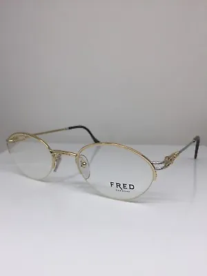 New Vintage FRED Lunettes Feroe Eyeglasses Gold Bicolore C. 005 France 49-21mm • $899.99