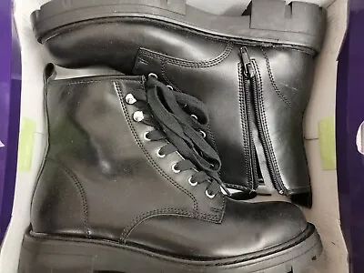 Madden Girl Lace Up Combat Boots Black NIB 10 • $39.99