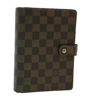 LOUIS VUITTON Damier Ebene Agenda MM Day Planner Cover R20240 LV Auth 40435 • £159.13