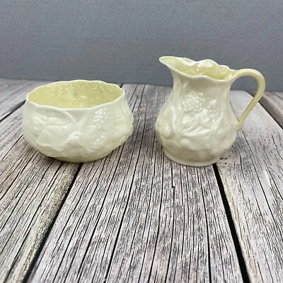 VTG Belleek Irish China SERENITY Floral Open Sugar And Creamer Set Green Mark  • $14.99