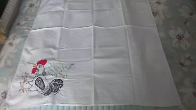 Vintage Cotton Embroidered DISH TOWEL Rooster Design • $7