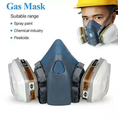 New 7502 Spray Painting Mask 7 In 1 Set Half Face Chemical Gas Vapor Respirator • £10.93