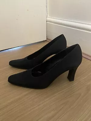 Jane Shilton Womans Black Heeled Court Shoe Fashion Work Stylish UK 5.5. D05721 • £6.50