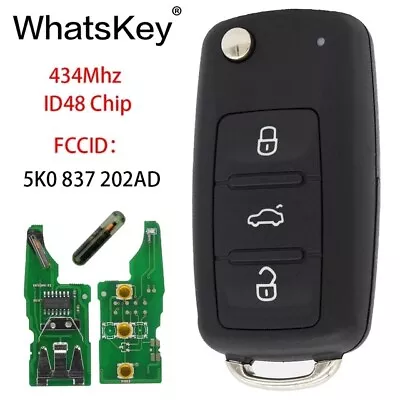 For VW Beetle Golf Jetta Polo Tiguan Scirocco Remote Flip Key Fob 5K0 837 202 AD • $15.99