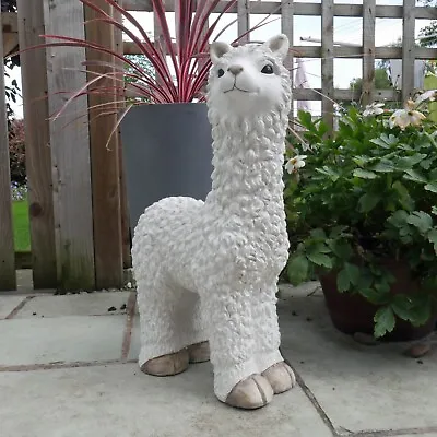 Llama Garden Ornament White Alpaca Sculpture Llamas Mia Statue Large Decor GIFT • £35.33