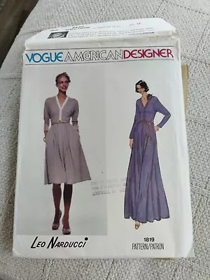 VTG Vogue 1819 American Designer Leo Narducci Misses Fitted Dress Sz 12 UNCUT FF • $9.99