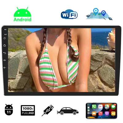 Android 12 10.1inch Car Stereo GPS Navigation Radio Double Din WIFI Touch Screen • $57.15