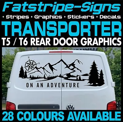 To Fit VW TRANSPORTER T5 T6 ADVENTURE MOUNTAINS CAMPER VAN STICKERS GRAPHICS • $27.34