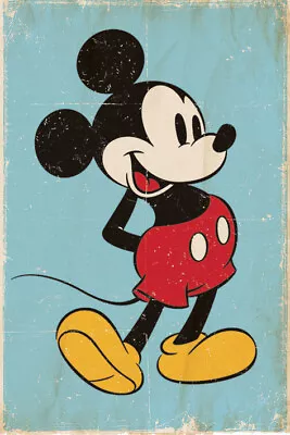 (441) Retro Mickey Mouse Disney Cartoon Maxi Poster New Wall Hanging • £7.25