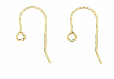 9ct Yellow Gold Twisted Hook Earring Jewellery Wires Earring Fasteners 1 X Pair • £40.87