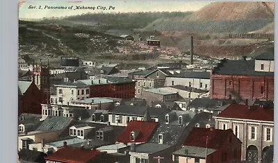 DOWNTOWN PANORAMA Mahanoy City Pa Original Antique Postcard Pennsylvania • $19.91