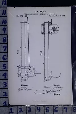 1872 Paden Foltz Sankey Miller Pulaski Pa Hay Elevator Farm Patent Litho 124380 • $85.57