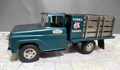 Vintage 1958 Tonka Farms Stake Truck #04   Restored Right And Complete   14'' • $558