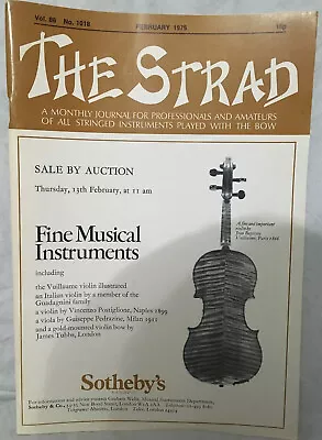 The Strad Magazine -  February 1975- Violin Strings - Fine Musical Instruments • $9.59