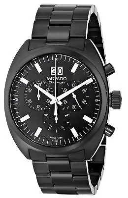 Movado Men's 0606535 Datron Black Chrono Dial W/ White Accents Watch • $588.99