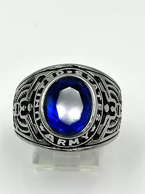 Vintage United States Army Blue Stone Men's Military Class Style Ring Sz 10  • $100