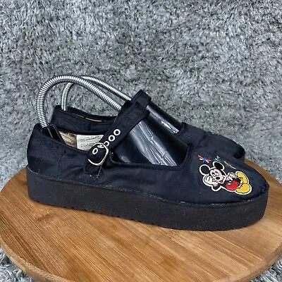 Vintage RARE Disney Mickey Mouse Mary Jane Shoes Women's 8.5 Embroidered 1990s • $24.95
