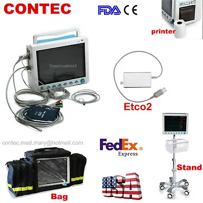  Patient Monitor Vital SignsETCO2 CapnographPrinterBag CMS8000 • $742.14