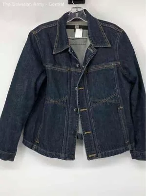 Marithe Francois Girbaud Womens Blue Cotton Button Front Jean Jacket Size Large • $20.50