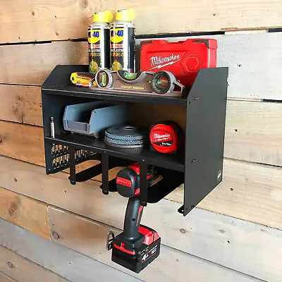 £42.95 • Buy Black Drill Driver Battery Charger Tool Rack Shelving Storage Workshop Tidy 