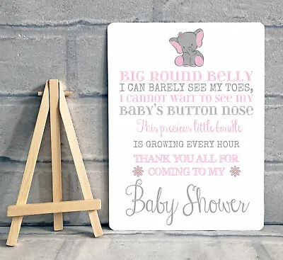 £6.95 • Buy A5 Boy Girl Baby Shower Thank You For Coming / Guest Book Table Sign - ELEPHANT