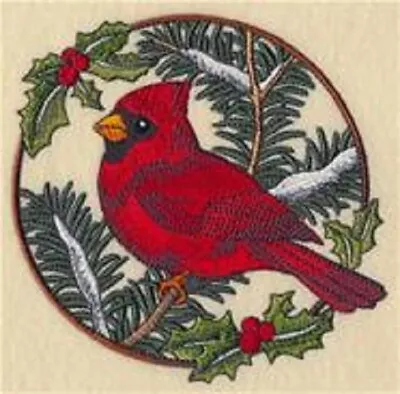 CHRISTMAS BIRDS IN BLOOM Quilting Blocks 12 Squares Machine Embroidered • $28