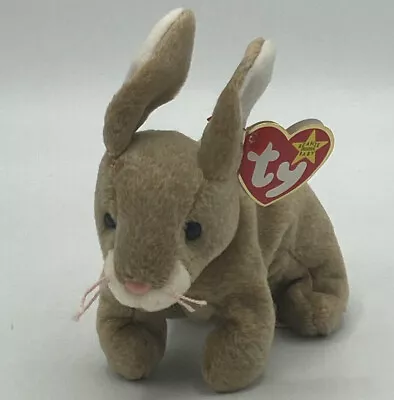 Vintage Ty Beanie Babies 1998 Nibbly The Brown Bunny Rabbit Plush • $5