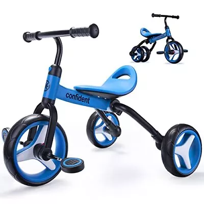  3 In 1 Tricycle For Toddler Age 2-5 Folding Toddler Bike& Toddler Dark Blue • $93.29