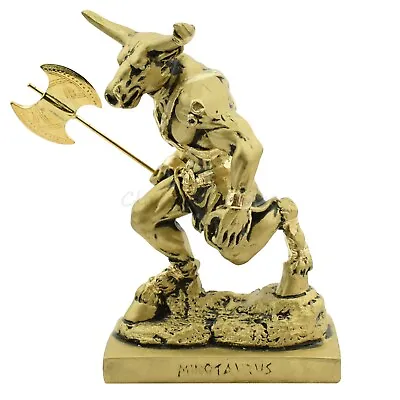 Statue Ancient Greek Minotaur Bronze Finish 6  - 15cm Cast Marble Mythology • $53.90