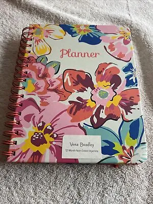 VERA BRADLEY Undated 12 Month Planner  - Pretty Posies - Sticker Page & Pocket • $9.99