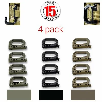 4 Pack D-Ring Clip Molle Hook Grimloc Backpack Locking Buckle Carabiner Snap On • $6.99