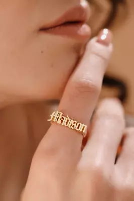 14K Yellow Gold Plated Silver Customize Name Gift Ring For Women's • $95.99