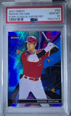 2021 Topps Finest Shohei Ohtani #54 Purple Aqua Vapor Refractor /250 PSA 10 Mvp • $274.88