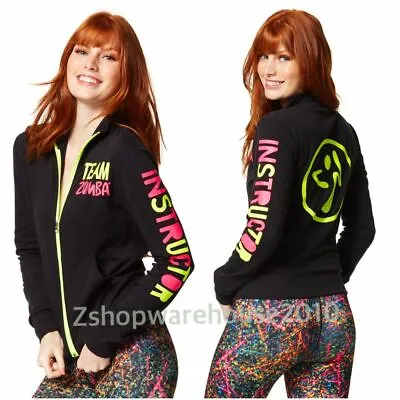 ZUMBA Team Instructor Zip Up Jacket Cardigan ZIN™ Large-Zin Convention Rare • £26.59