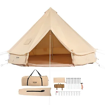 VEVOR Canvas Bell Tent 3m/9.8ft 4-Season Canvas Tent For Camping With Stove Jack • $266.94