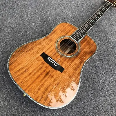 41  D Style Custom All Koa Wood Acoustic Guitar Abalone Ebony Fingerboard • $429