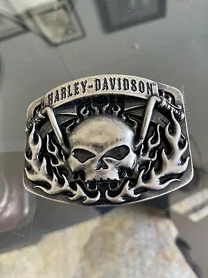 Genuine Harley Davidson Belt Buckle Willie G Skull With Flames And H D Key Chain • $35.99