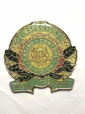 Vintage Enamel & Gilt N.S.W. Treasury Casino Control Division Inspector Badge • $38.60