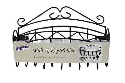 Key Rack Mail Holder Black Matte Metal Kitchen Office Organizer Wall Mountable • $12.99
