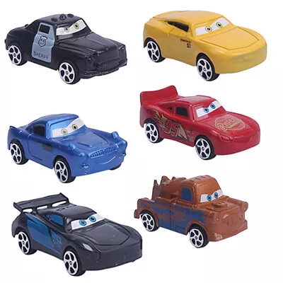 6 PACK/Set McQueen Cake Decor Gift MINI Disney Pixar Cars Model Car Plastic • £5.15